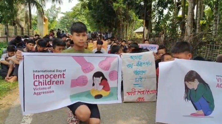 আগ্রাসনের শিকার নিরীহ শিশুদের আন্তর্জাতিক দিবসে খাগড়াছড়িতে