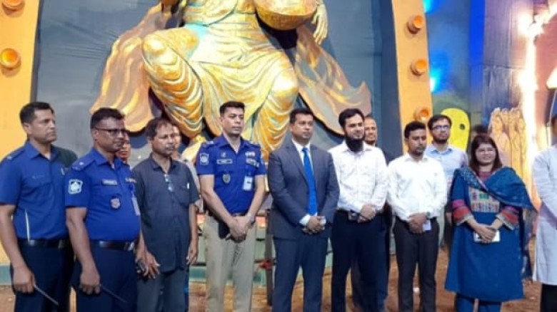 বোয়ালখালীতে দুর্গাপূজার নিরাপত্তাব্যবস্থা পরিদর্শনে ডিসি-এসপ